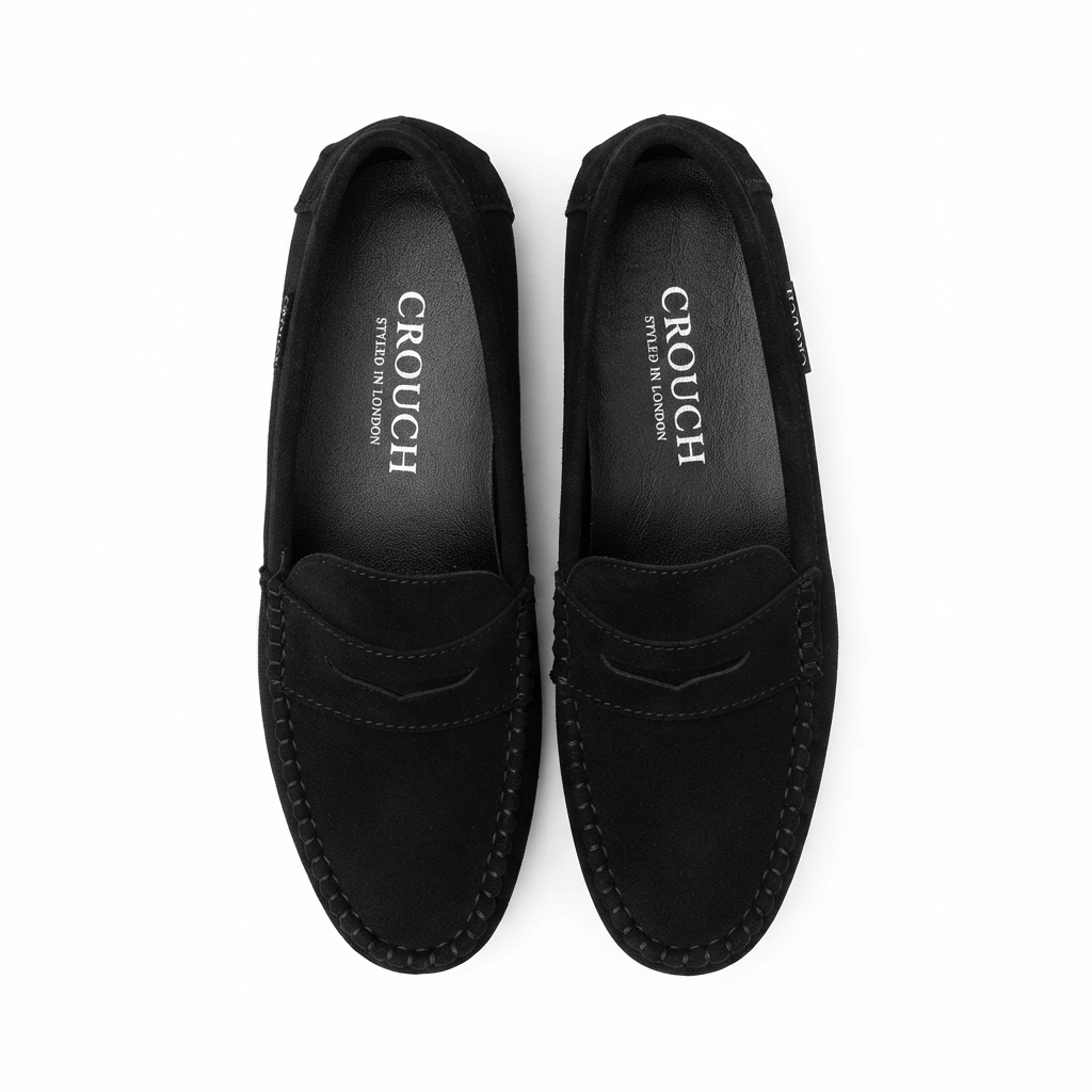 Crouch Mens Suede Driver Black