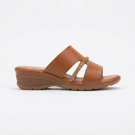 Why Valentina Wedge Sandal Tan