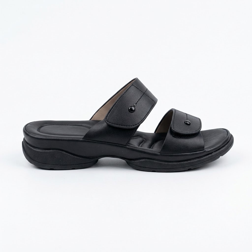 Why Double Strap Comfort Sandal Black