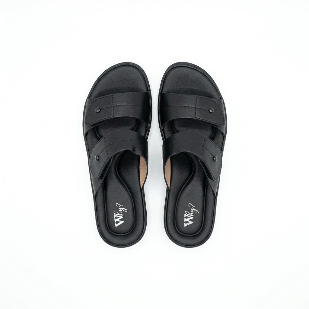 Why Double Strap Comfort Sandal Black