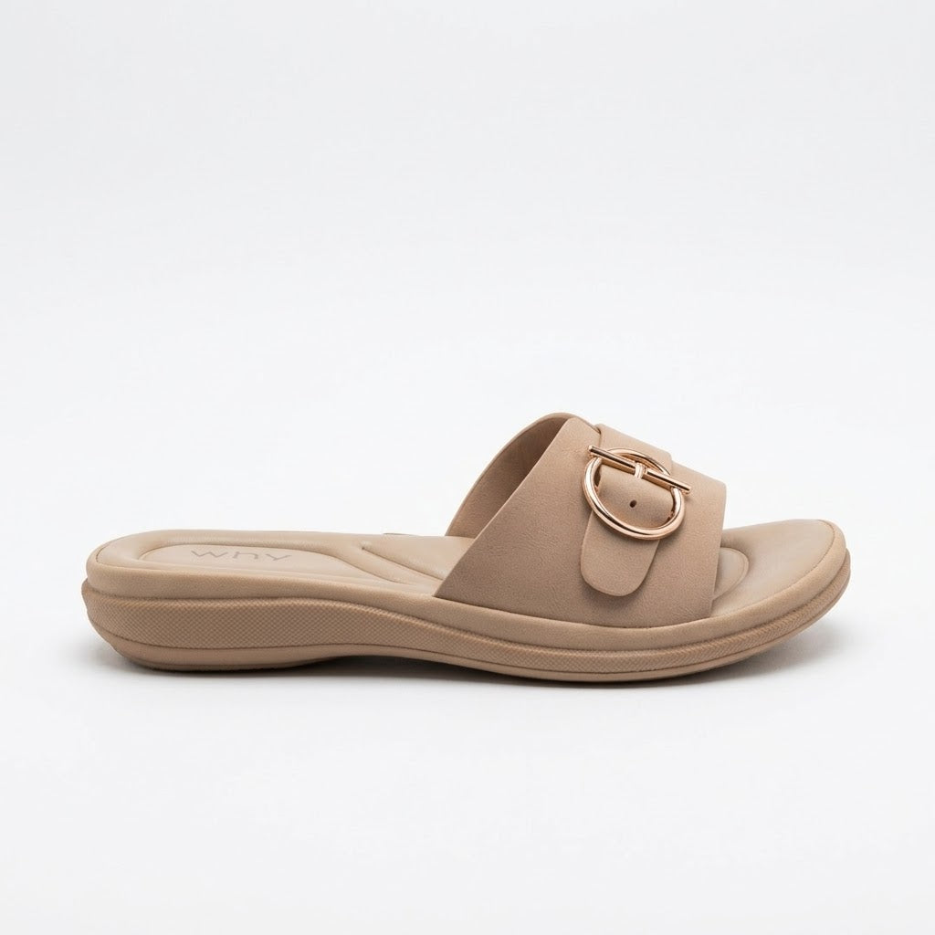 Why Comfort Ring Buckle Slide Beige.