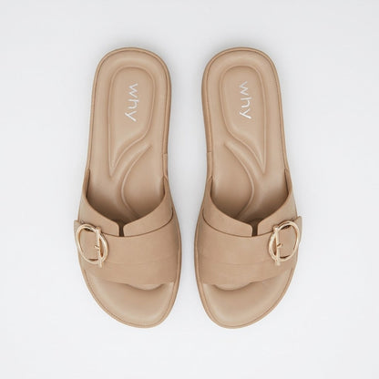 Why Comfort Ring Buckle Slide Beige.