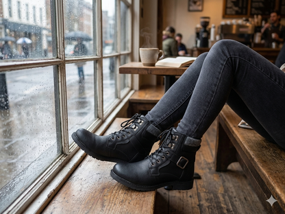 Why Mens Biker Boot Black