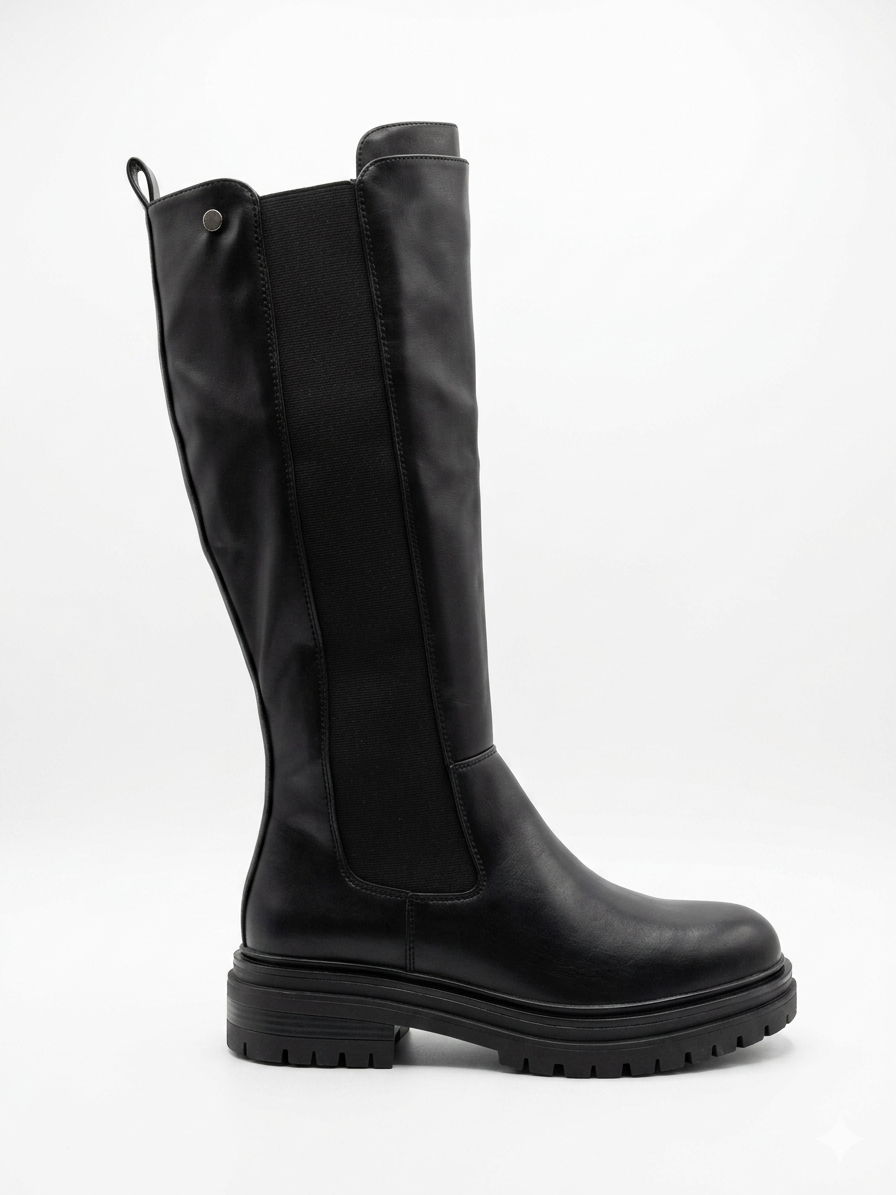 Why Wide Calf High Boot Black