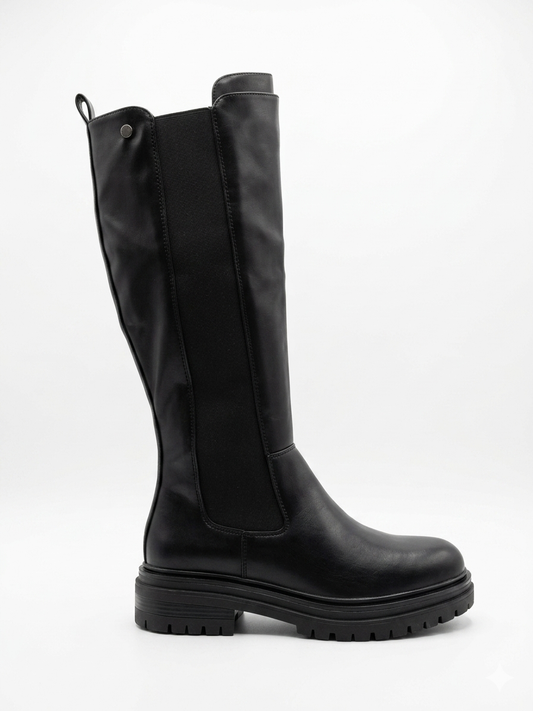 Why Wide Calf High Boot Black
