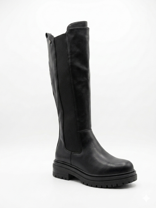 Why Wide Calf High Boot Black