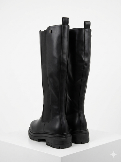 Why Wide Calf High Boot Black