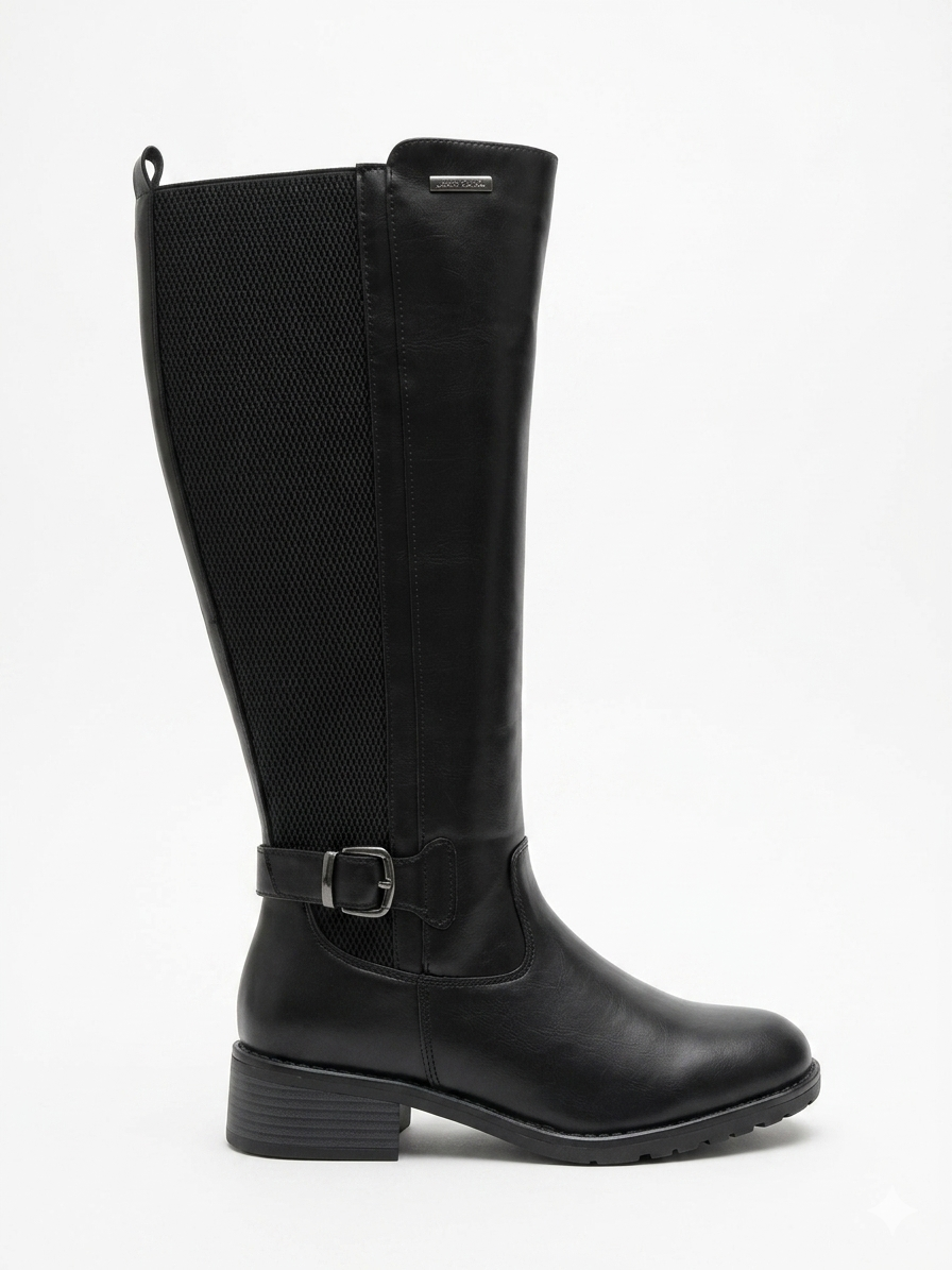 Pierre Cardin August Elastic Long Boot Black