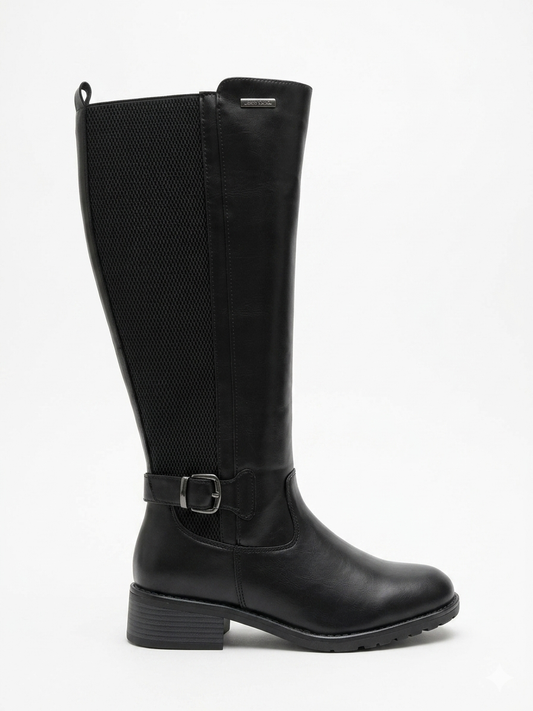 Pierre Cardin August Elastic Long Boot Black