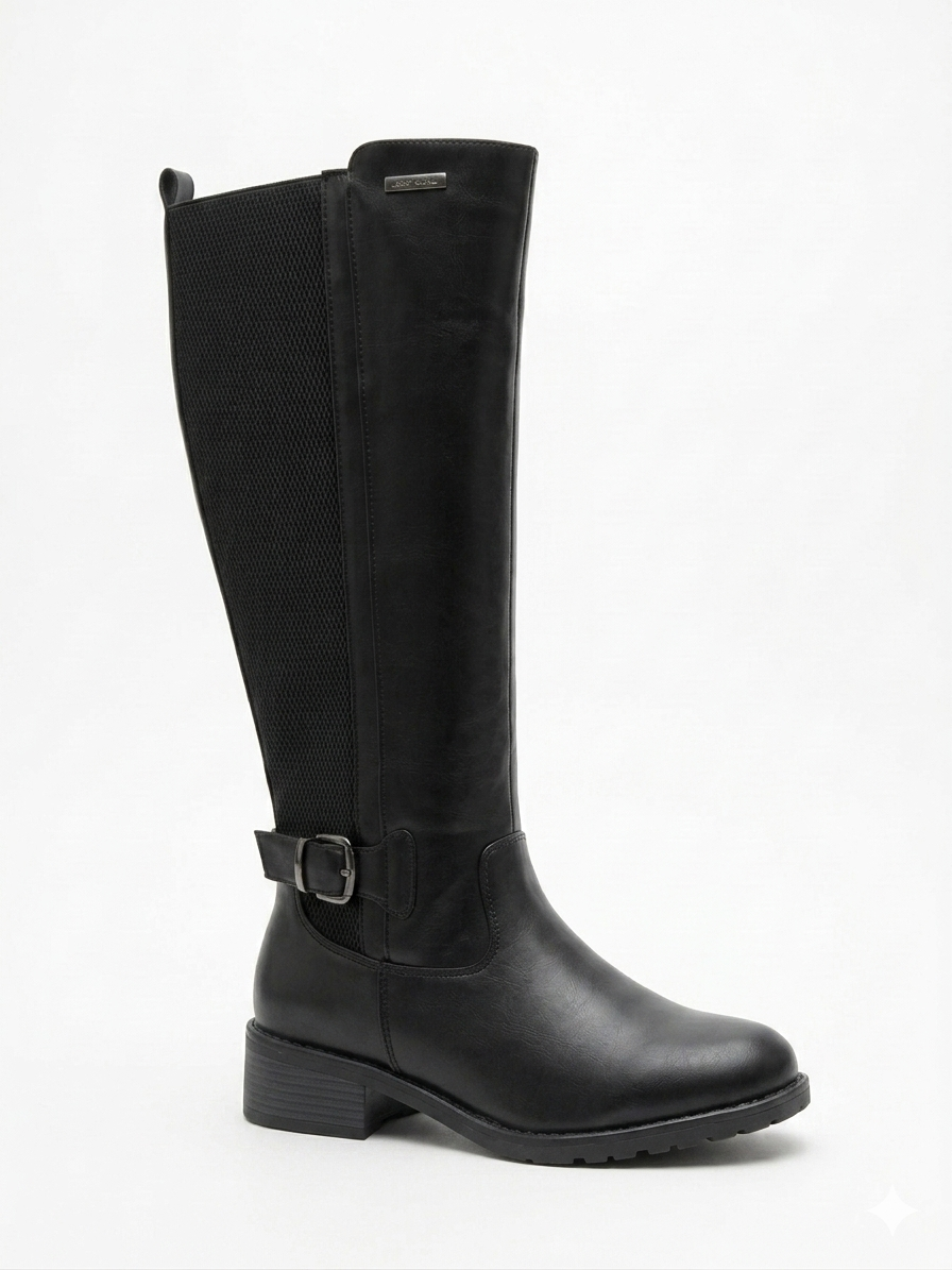 Pierre Cardin August Elastic Long Boot Black