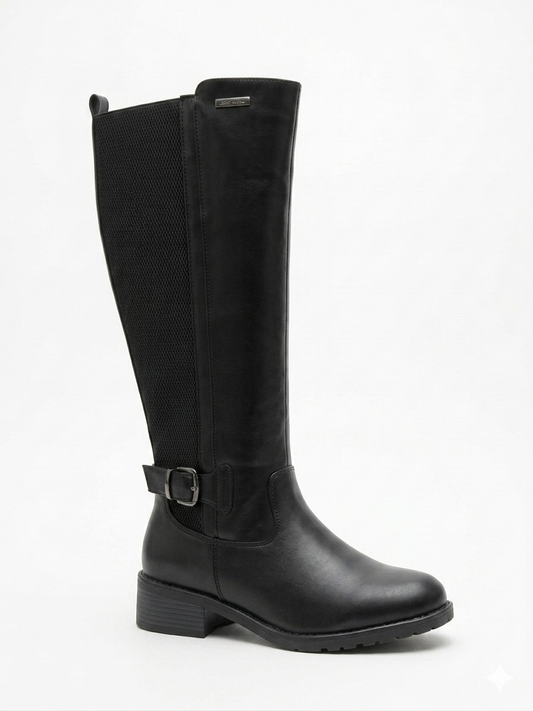 Pierre Cardin August Elastic Long Boot Black