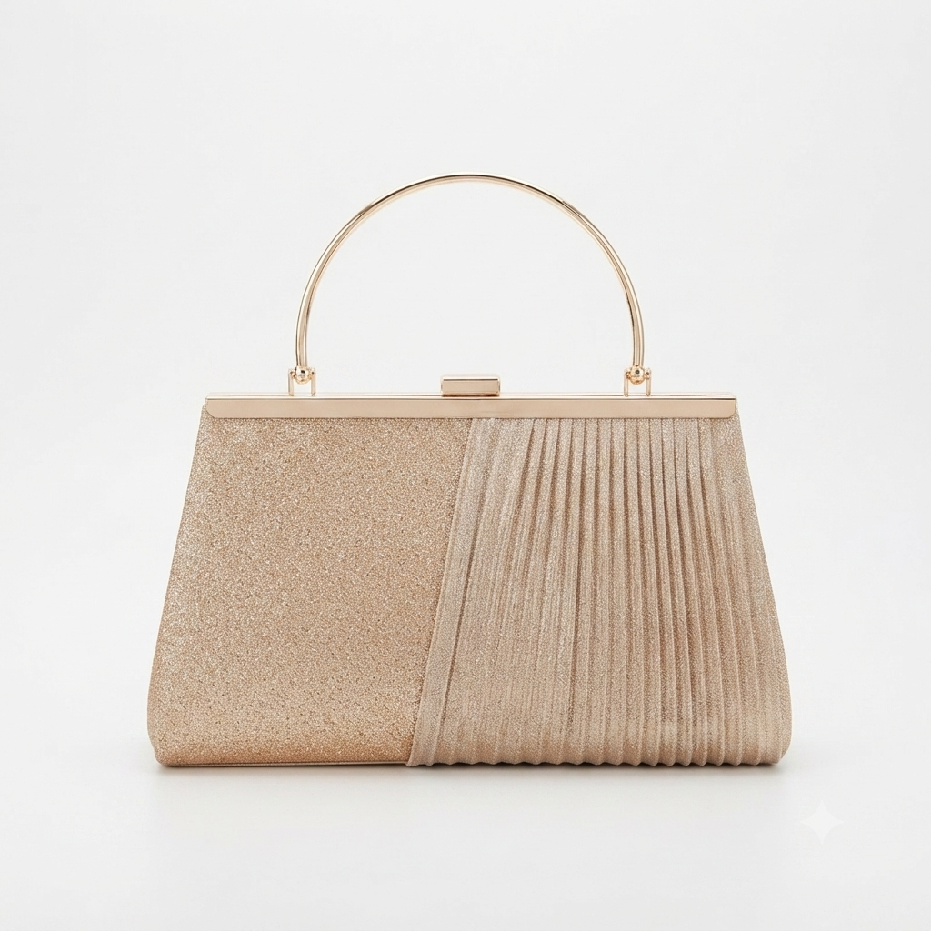 Evening Bag Clutch Handle Rose Gold