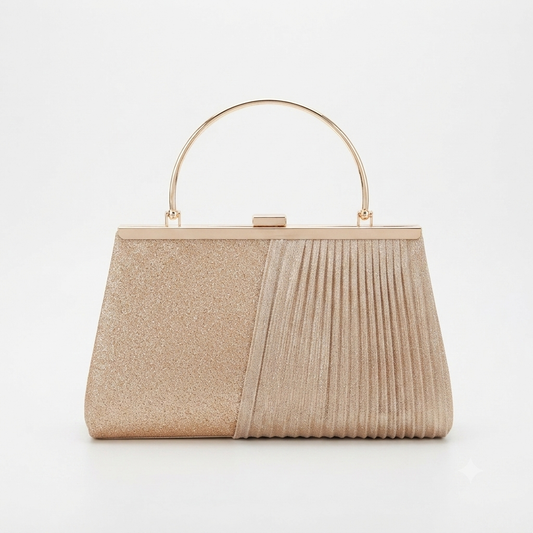 Evening Bag Clutch Handle Rose Gold