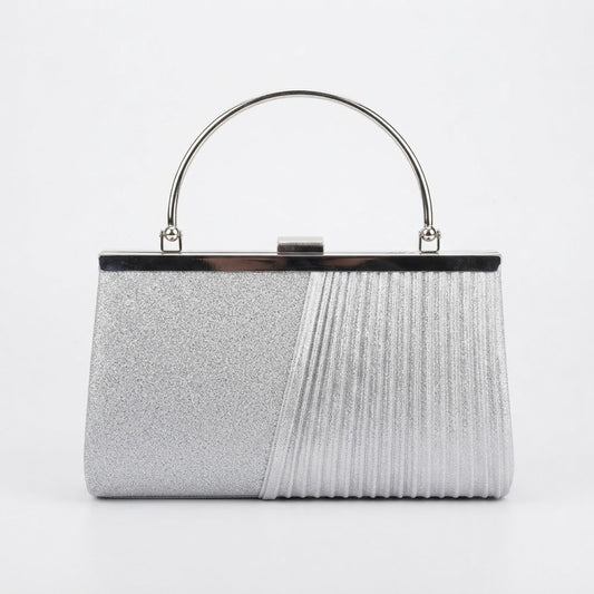 Evening Bag Clutch Handle Silver