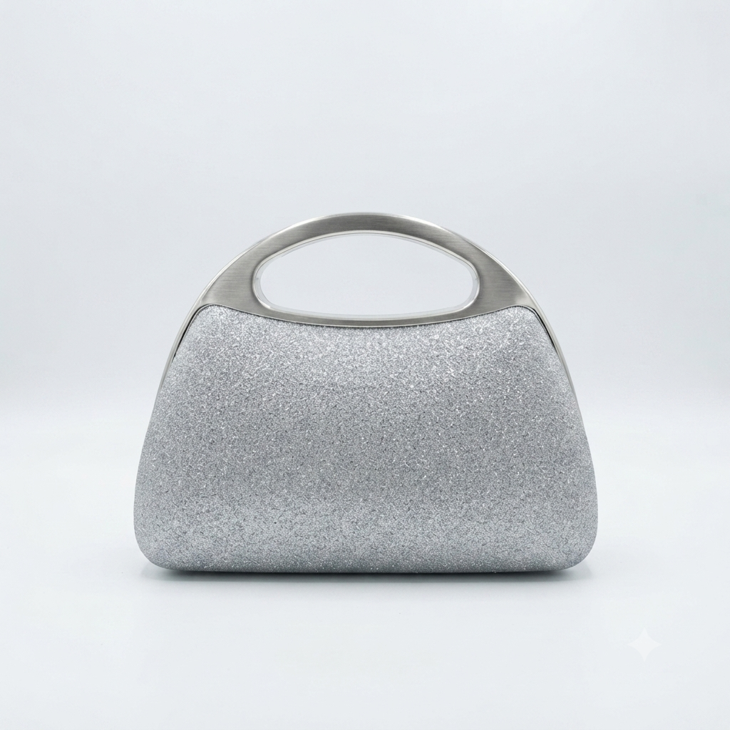 Evening Bag Clutch Handle Silver
