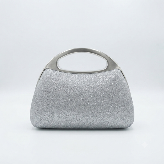 Evening Bag Clutch Handle Silver