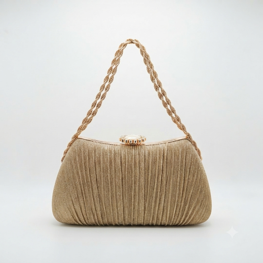 Evening Bag Clutch Shell Gold