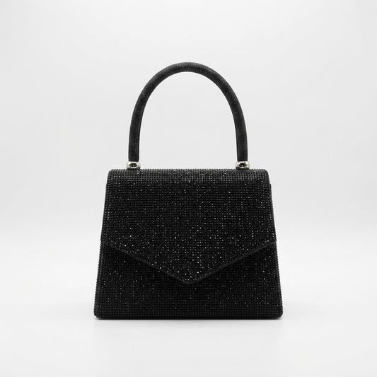 Evening Bag Diamante Clutch Black