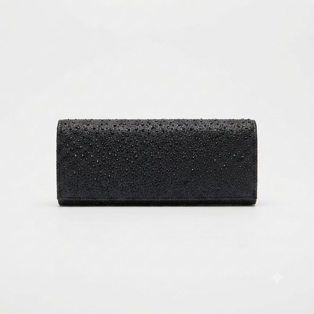 Evening Bag Hand Clutch Diamante Black