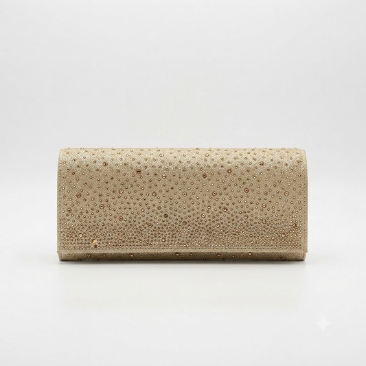 Evening Bag Hand Clutch Diamante Gold