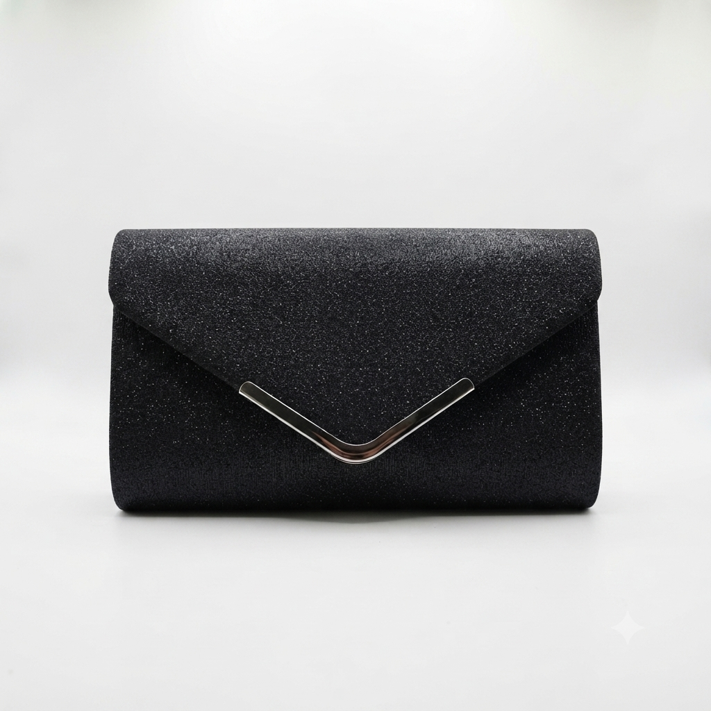 Evening Bag Hand Clutch V Black