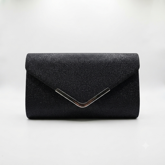 Evening Bag Hand Clutch V Black