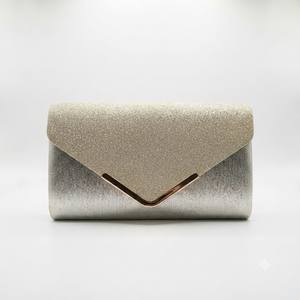 Evening Bag Hand Clutch V Gold