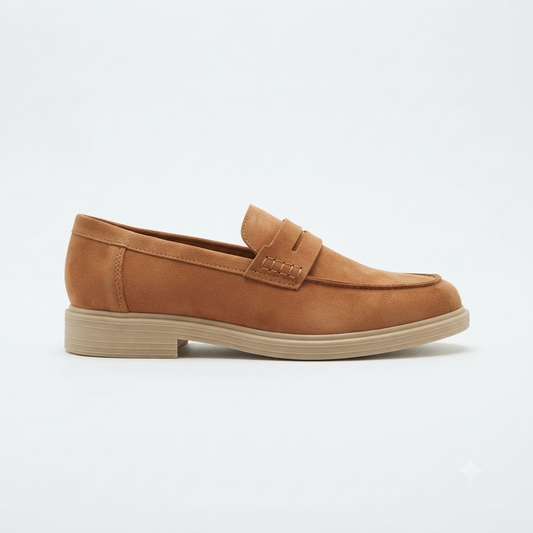 Filo Mens Suede Penny Loafer Tan