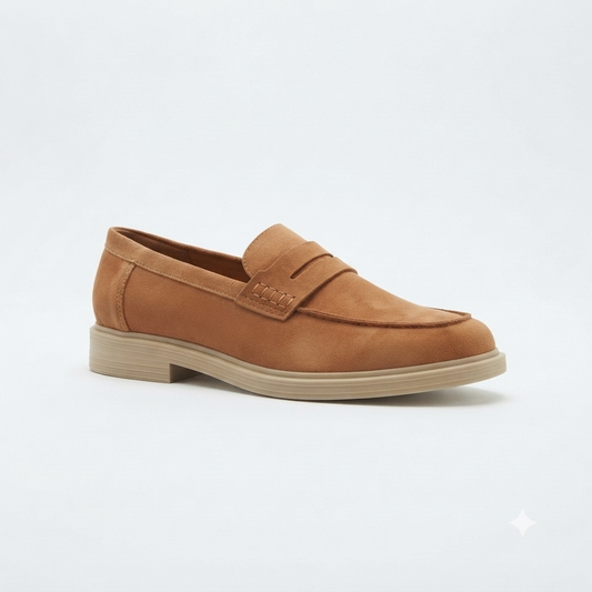 Filo Mens Suede Penny Loafer Tan