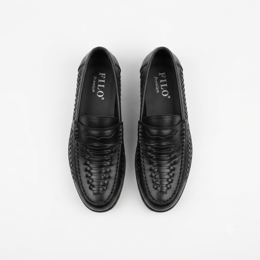 Filo Mens Weave Loafer Black