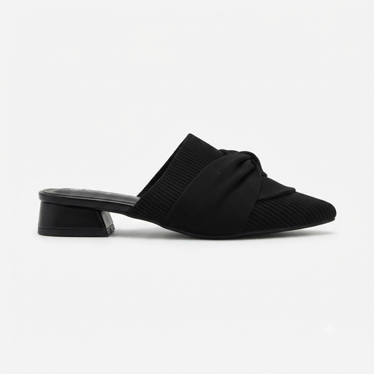 Why Knit Knot Mule Black