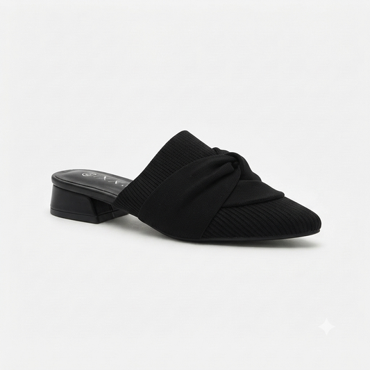 Why Knit Knot Mule Black