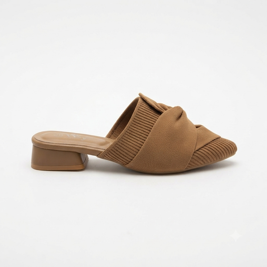 Why Knit Knot Mule Khaki