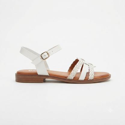 Why Braided Flat Sandal White