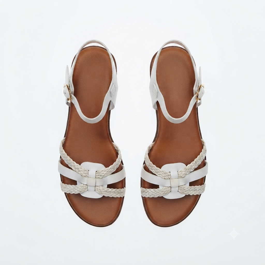 Why Braided Flat Sandal White