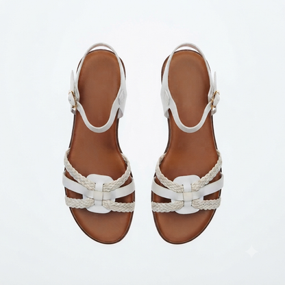 Why Braided Flat Sandal White