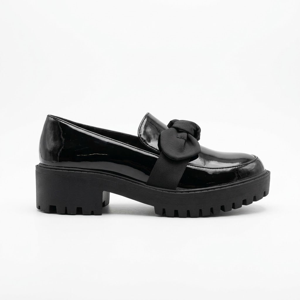 Missi Missi Platform Bow Loafer Black