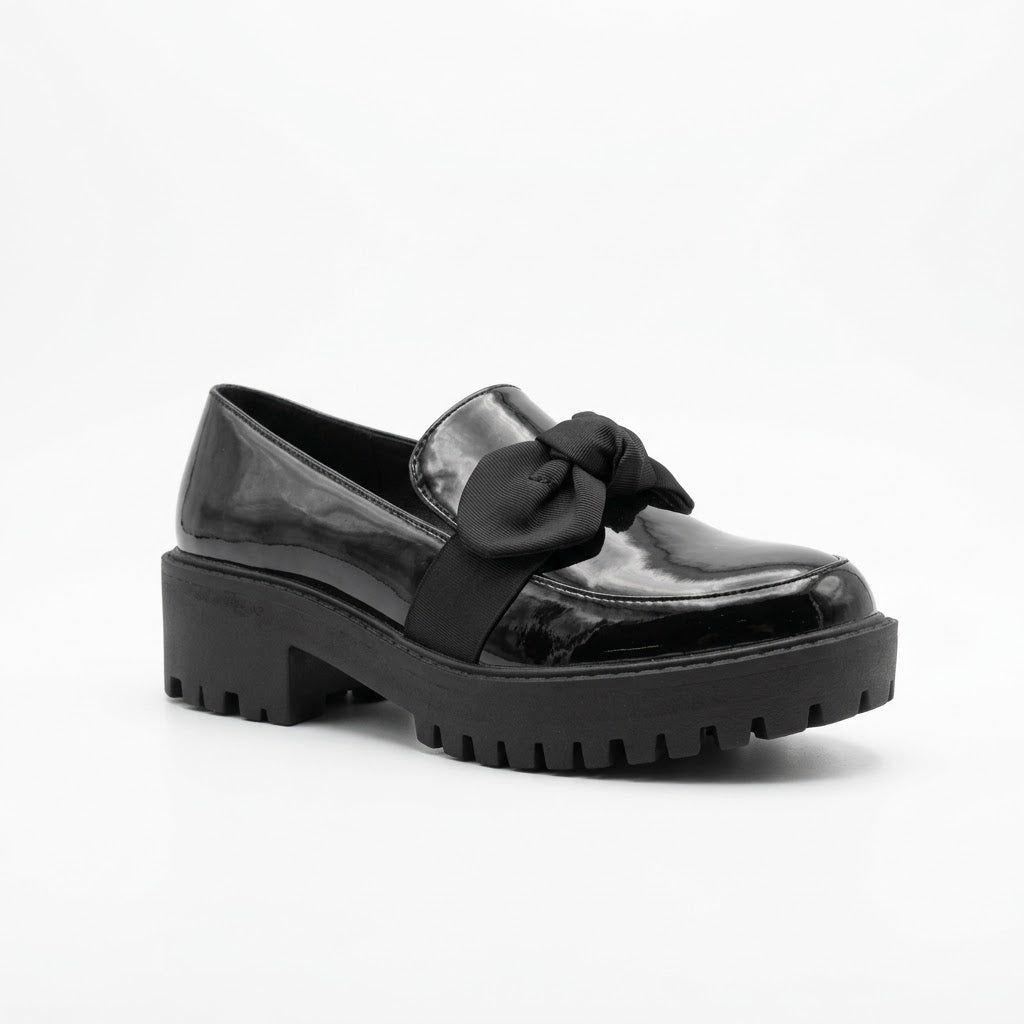 Missi Missi Platform Bow Loafer Black