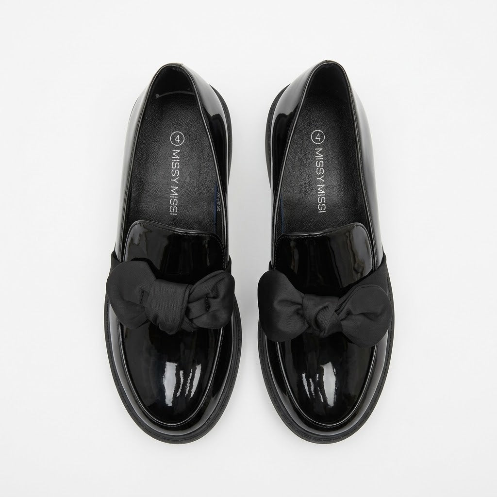 Missi Missi Platform Bow Loafer Black