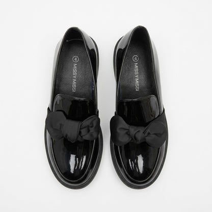 Missi Missi Platform Bow Loafer Black