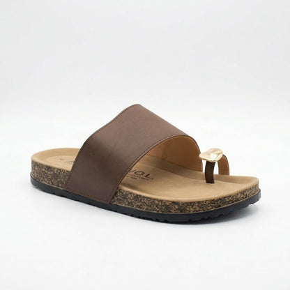 Awol Gold Toe Birken Sandal Brown