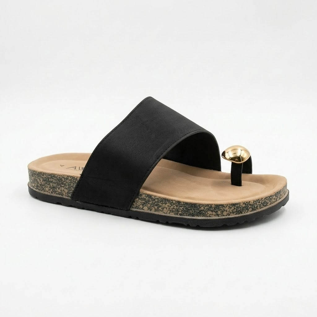 Awol Gold Toe Birken Sandal Black