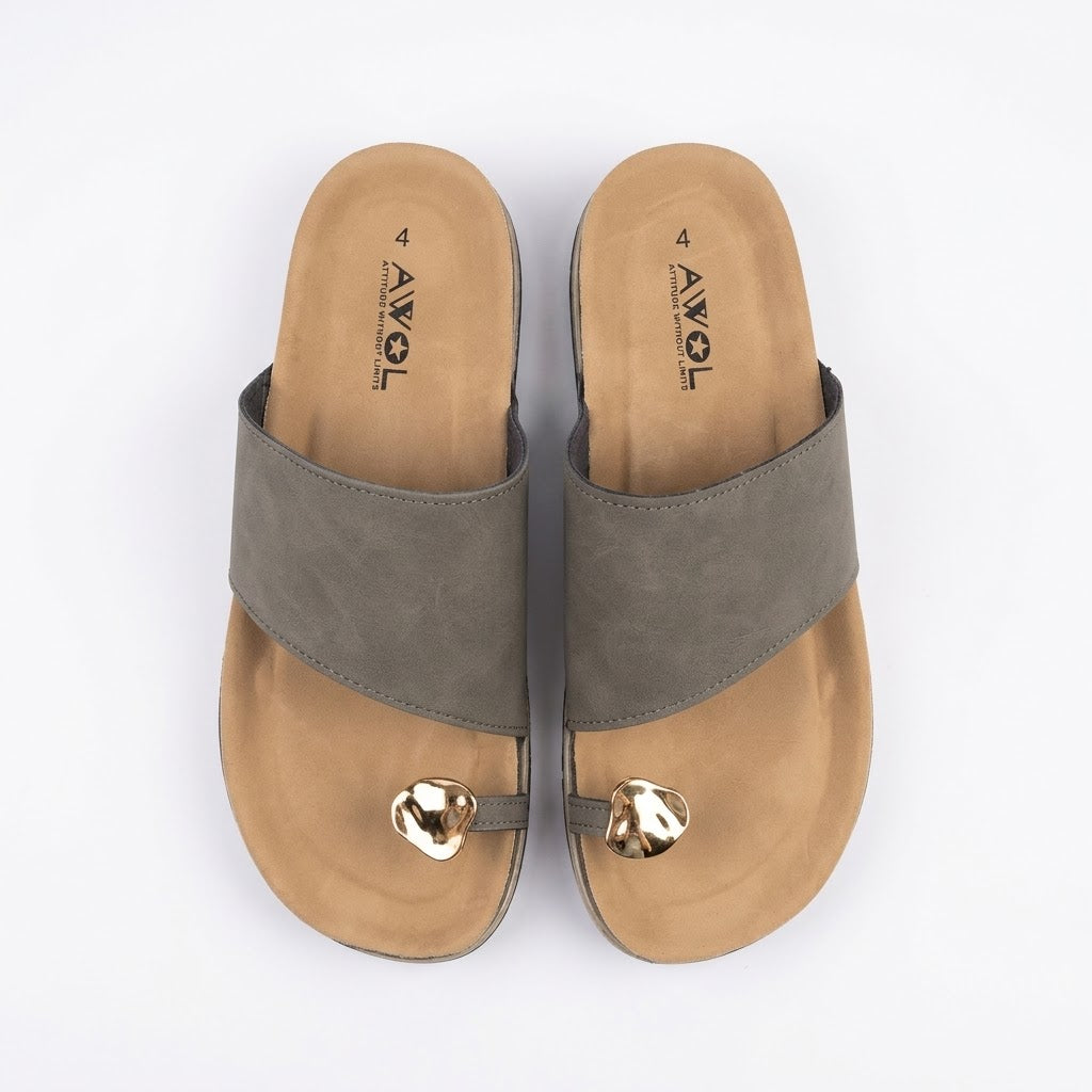 Awol Gold Toe Birken Sandal Olive