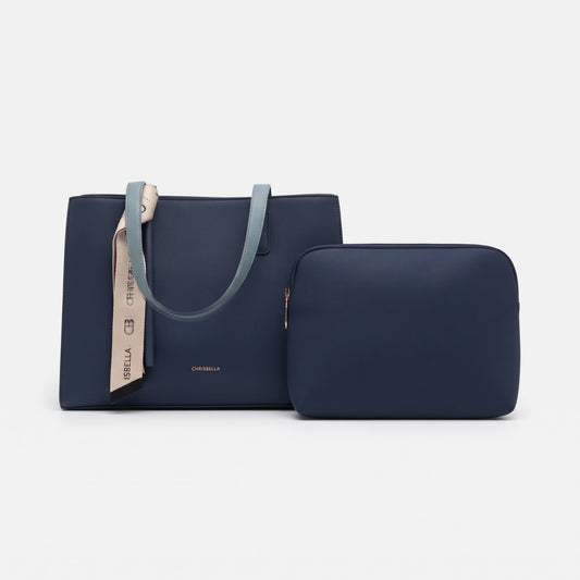 Chrisbella Handbag Label Navy