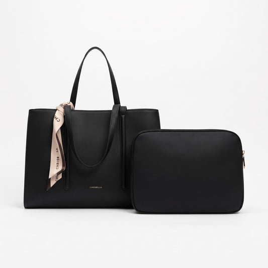 Chrisbella Handbag Label Black