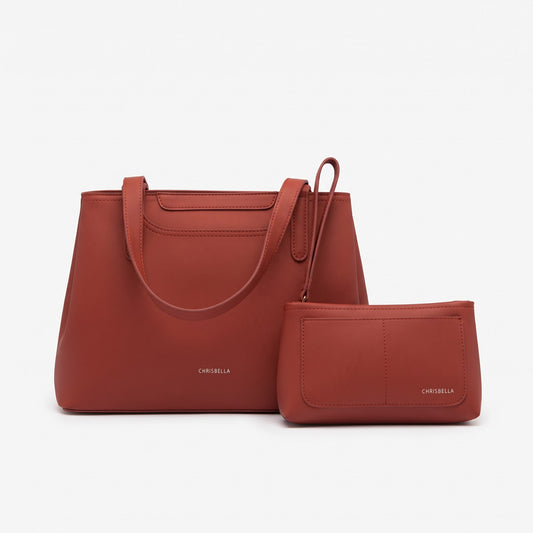 Chrisbella Plain Handbag Rust