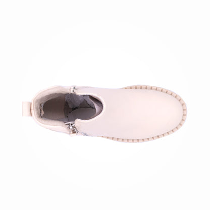 Sarah J Zip Up Puffer Boot Beige - Image 3