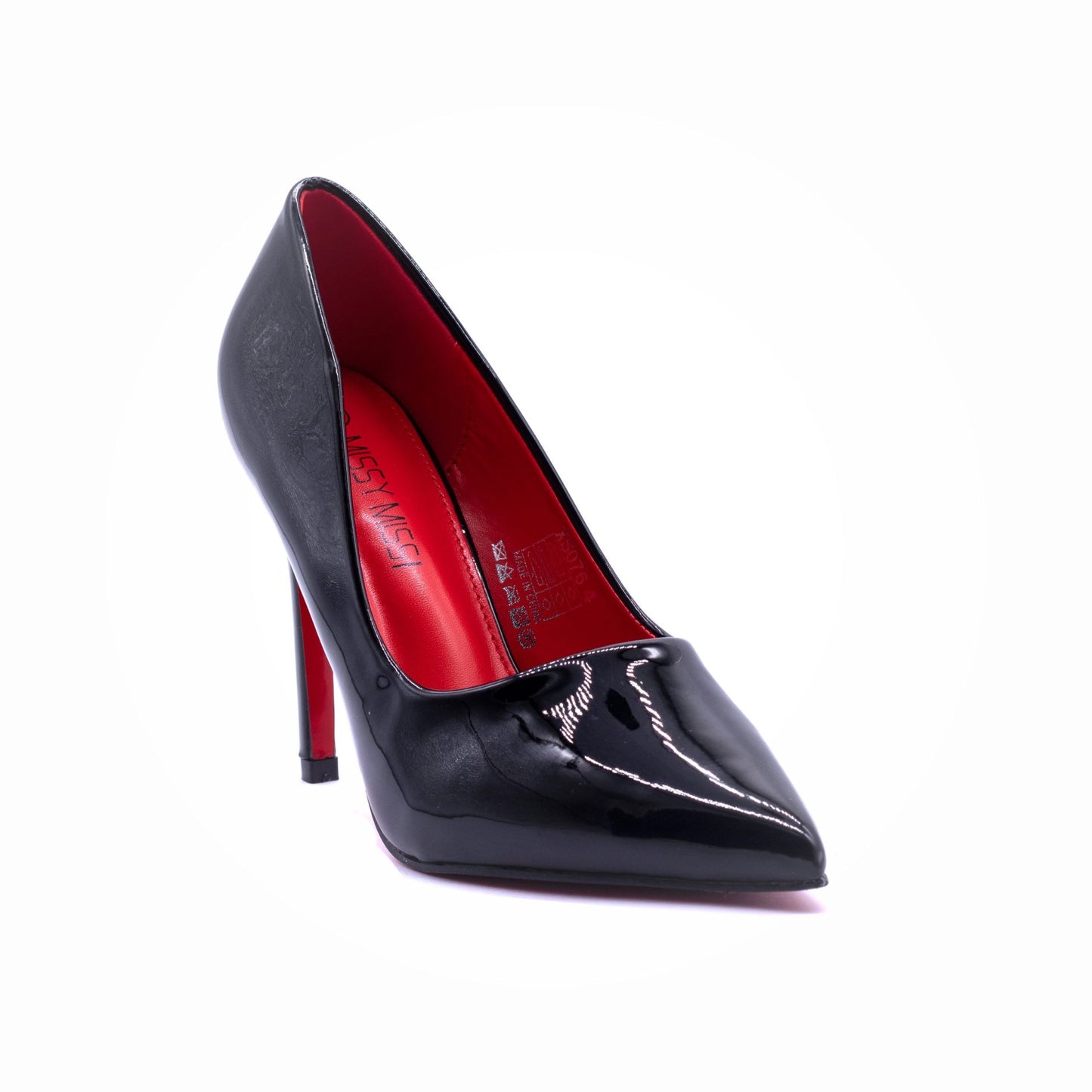 Missi Missi Patent Stiletto Red Bottom Black