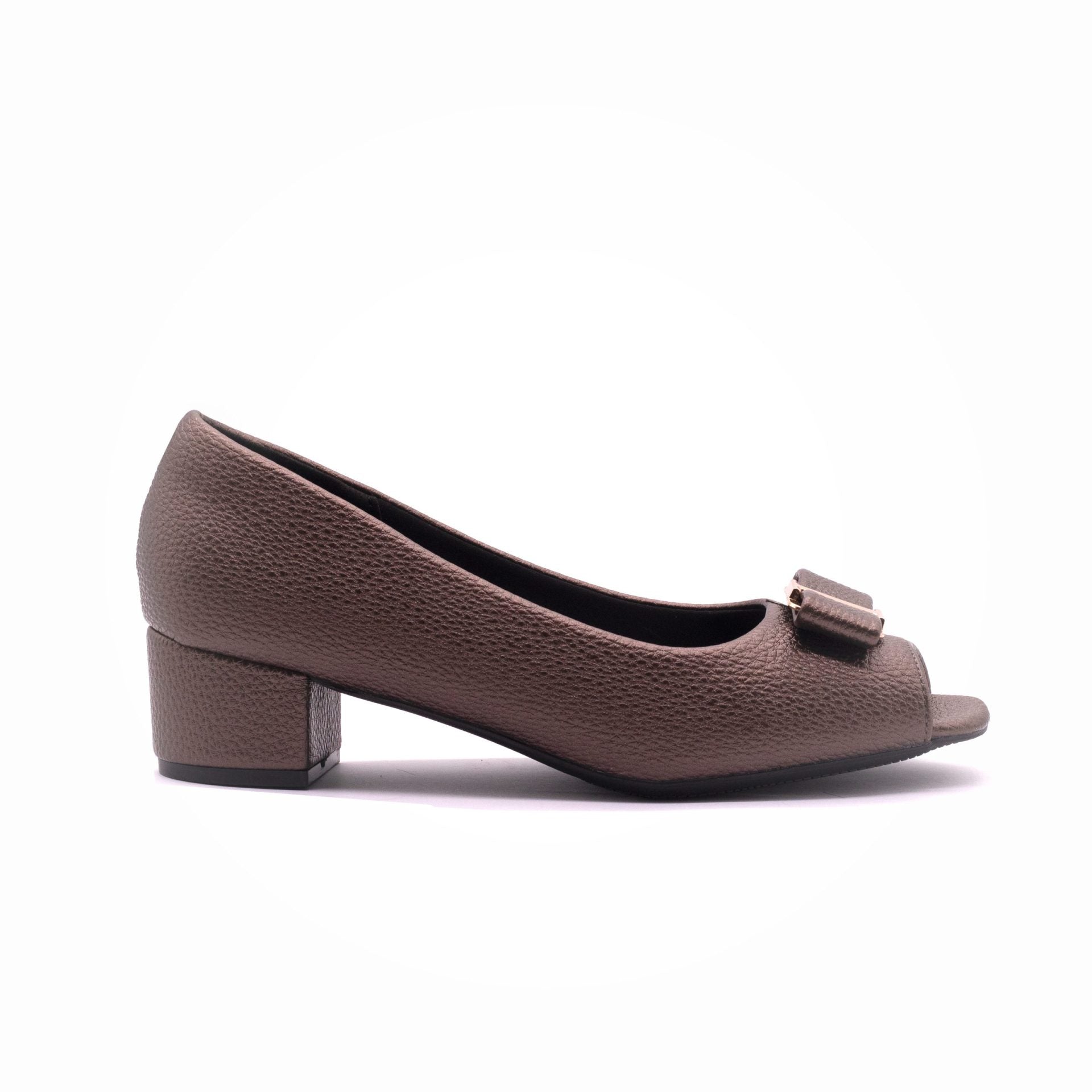 Why Peep Toe Bow Heel Pump Bronze - Image 2