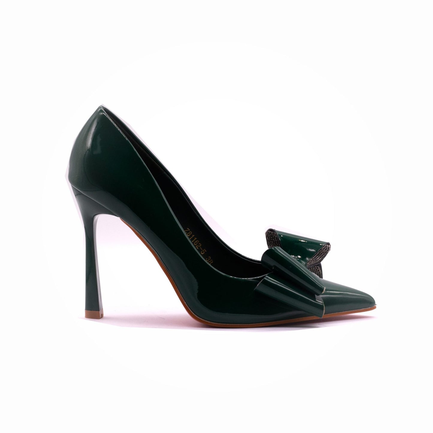 Love Rose Diamante Bow Pointy Green - Image 2